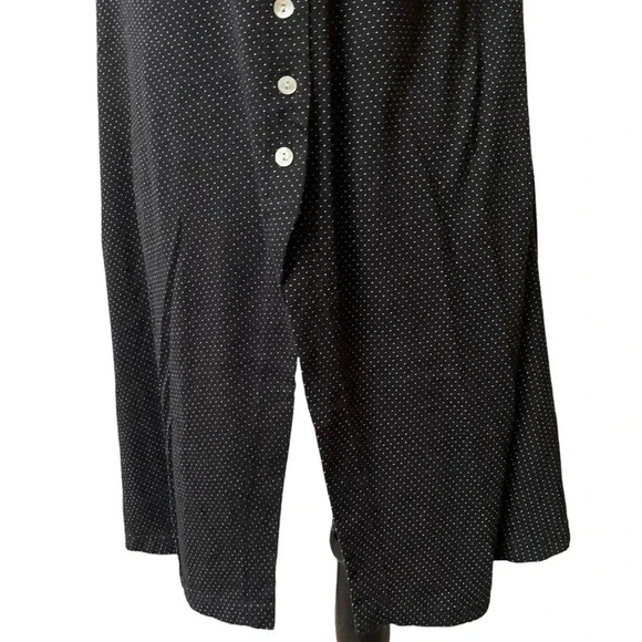 Alembika Polka Dot Stripe Mixed Media Tunic Top Black White Sleeveless Sz 2 / M - Picture 10 of 13